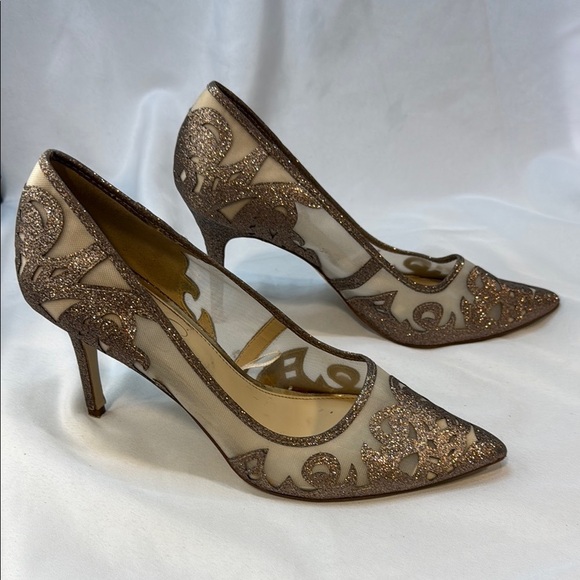 Jessica Simpson Women Liereena2 Bronze Glitter, Mesh, Pointed Stiletto, size 10M - Picture 5 of 13